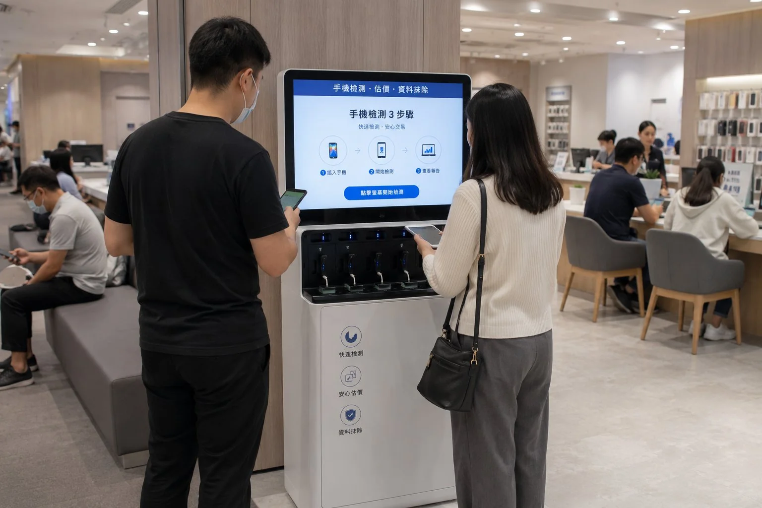 電信門市 · 以舊換新一站完成